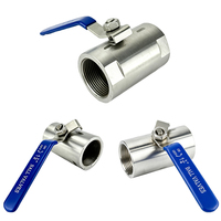 Robinet à levier premium en acier inoxydable, fileté BSPP 1/2 pouce, vanne à boisseau sphérique 1 pouce pour le contrôle du débit, vanne à boisseau sphérique à joint souple pour l'eau