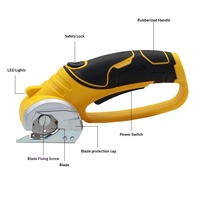 Ciseaux électriques portatifs sans fil rechargeables par USB 3,6 V pour couper le tissu, le cuir, les tapis - Jaune/Noir