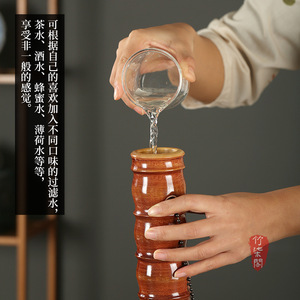 Bamboo <b>Hookah</b> Straight Type Lacquer Finish With Hose Portable Water <b>Pipe</b> For Smoking Set - Product Image 5