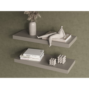 Floating Shelf Dallas Taupe <b>Wall</b> Mount Living Room <b>Display</b> Shelf - Product Image 2