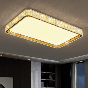 Lámpara de techo moderna rectangular de cristal LED de montaje en superficie para sala de estar - Product Image 1