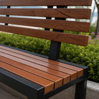 Banc de jardin extérieur résistant aux intempéries en WPC (bois-plastique) avec lattes anti-rouille pour les espaces publics, les places communautaires, les campus, les jardins et les aménagements paysagers