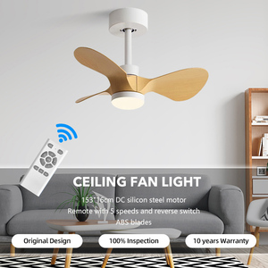 Kipas Angin Plafon LED Modern Lampu Rumah Kamar Tidur 3 Baling-Baling Kayu 20/24 Inch Motor DC BLDC Remote Control Kipas Angin Plafon Dengan Lampu - Product Image 2