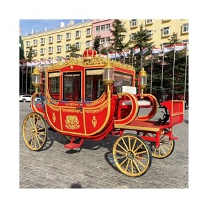 Calèche de mariage rouge, calèche royale Cendrillon, transport spécial, calèche électrique avec certification CE - Product Image 2