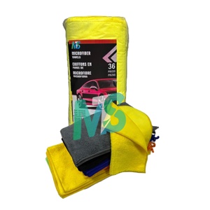 ผ้าไมโครไฟเบอร์เช็ดรถยนต์ 36 ผืน ขนาด 350GSM 16x16 นิ้ว ผ้าขนสั้นและขนยาว ซึมซับน้ำได้ดี แห้งเร็ว นุ่ม - Product Image 1