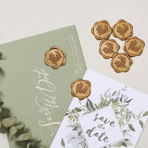 Autocollants de sceau de <span class=keywords><strong>cire</strong></span>, eucalyptus, invitation de mariage, autocollants de sceau pour enveloppe, autocollants autocollants en or antique pour invitation - Product Image 6