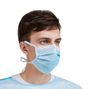 หน้ากากอนามัยแบบผูกเชือกชนิดใช้แล้วทิ้ง <span class=keywords><strong>3</strong></span> ชั้น ไม่ถักทอ ประเภท IIR สำหรับใช้ทางการแพทย์ในโรงพยาบาล จัดจำหน่ายโดยตรงจากโรงงาน - Product Image 1