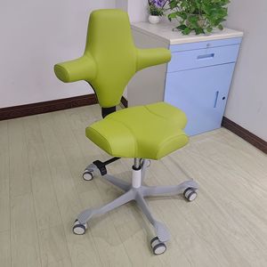Ke Ming Ergonomic Office Chair Fluorescent Yellow Leather Swivel Height Adjustable With Integrated Armrest And <b>Backrest</b> Design - Product Image 2