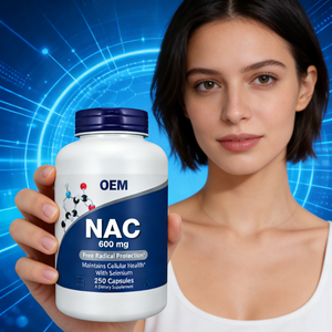 <span class=keywords><strong>NAC</strong></span> 600 มก. เอ็น-อะซีทิลซิสเทอีน ผสมซีลีเนียม |   แคปซูลมังสวิรัติ 250 แคปซูล |   ผลิตภัณฑ์เสริมอาหารปลอดจีเอ็มโอ ปราศจากกลูเตน รับผลิตแบบ OEM ตามความต้องการ - Product Image 5