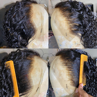 Vendeur en gros de perruques de cheveux bouclés bruts birmans, perruques de cheveux humains bouclés profonds avec fermeture en dentelle transparente, densité 150% 180% 200%