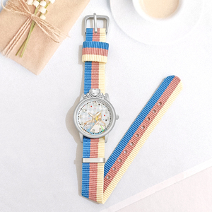 Relógio analógico infantil de malha, relógio de pulso feito em diamante e de quartzo, estilo analógico, para aceitar a personalização, WJ-10879 - Product Image 2