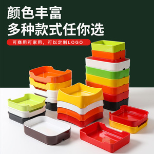 Vaisselle en mélamine pour restaurant de hot pot, brochettes, brochettes de légumes, seaux à légumes inclinés, assiettes rectangulaires en plastique pour buffet - Product Image 4