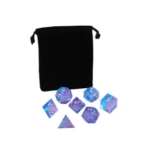 水晶透明Dnd骰子锋利树脂7/套装适用于龙与地下城的DND骰子