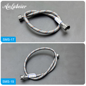 Tuyau flexible pour salle de bain et cuisine, 1,5 m, en acier inoxydable tressé, anti-rouille, anti-torsion, connecteur pour chauffe-eau et robinet - Product Image 1