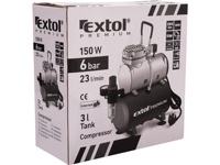 8895300 EXTOL 230V 6 Bar 100W 0.6Mpa Mini Compresseur d'Air Marron pour Pistolet de Peinture ou Autres Outils Pneumatiques