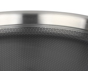 Customized SS 316 Stainless Steel 3 Layers Tri-ply Non-stick Honeycomb Two 2 Handles <strong>Paella</strong> <strong>Pan</strong> - Product Image 2