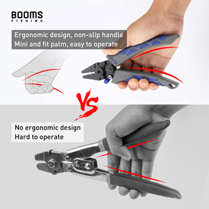 Alicates de crimpado Booms Fishing CP4 de acero con alto contenido de carbono, agarre ergonómico, palanca que ahorra esfuerzo, color azul, incluye tubo a juego - Product Image 3
