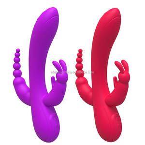 All'ingrosso Amazon <span class=keywords><strong>G</strong></span> <span class=keywords><strong>Spot</strong></span> femmina tripla testa Dildo per le donne adulti giocattoli del sesso del coniglio vibratore doppia vibrazione masturbatori - Product Image 1