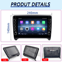 LELV Linux pour Audi TT 8 pouces 2006-2014 Sportback Tableau de bord IPS Lecteur multimédia autoradio sans fil Carplay Android Auto