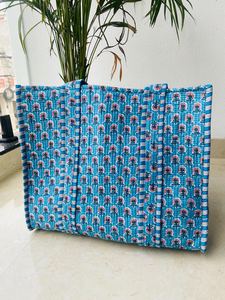 Bolsa de tela impresa a mano, proveedor directo de fábrica, algodón puro, estampado en bloque, ecológica, para compras. - Product Image 3