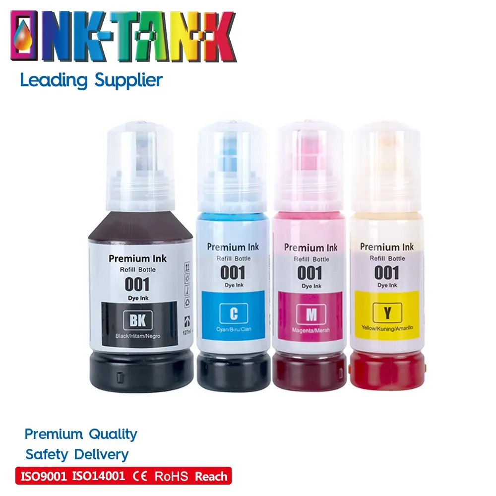 Cartucho de tinta para impresora Epson L6290 L6160 L6170 L14150 L4160, botella a granel Compatible con recarga a base de agua, Color prémium 001