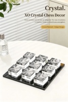 Échiquier en cristal de haute qualité, style minimaliste italien moderne, forme unique, jeu de tic-tac-toe de luxe en cristal, échiquier en cristal