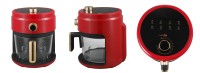 Four à friture sans huile en verre, écran tactile numérique, cuisson sans huile, contrôle de la température et du minuterie, nettoyage facile, modèle de comptoir 360 °   Friteuse à air transparente