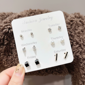 Vendita calda di tendenza stile coreano di moda orecchini a cerchio con arco farfalla Set di gioielli di perle per donne e ragazze all'ingrosso - Product Image 1