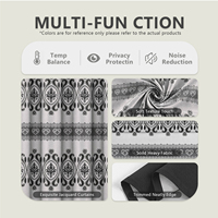 Rideaux en polyester à motif géométrique vintage, légers et lisses, design rétro pour les espaces de vie contemporains