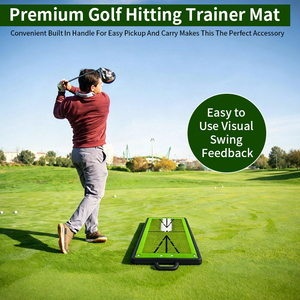 Tapis <span class=keywords><strong>de</strong></span> <span class=keywords><strong>golf</strong></span> 2-en-1 30*60 cm pour entraînement en intérieur avec aides à la pratique du <span class=keywords><strong>swing</strong></span> et du chipping pour golfeurs - Product Image 3