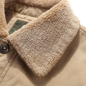Abbigliamento Uomo 2021, Capospalla alla Moda Casual <span class=keywords><strong>Invernale</strong></span>, Caldo Cappotto con Giacca in Pile di Agnello, Cappotto da Uomo in Cotone Taglie Forti - Product Image 6