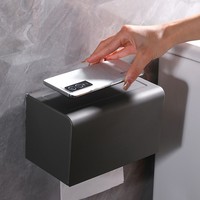 Dispensador de Papel Higiénico Xu Space de Aluminio Gris, Capacidad para 60 Rollos, Sin Perforaciones, Resistente a la Humedad, Sin Clavos, Moderno, Simple, Personalizable, K25, para Baño