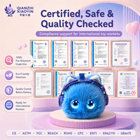 Jouet en peluche AI Chat Bleu avec oreilles, nœud blanc, vibration, reconnaissance vocale, mémoire longue durée, 50+ langues, yeux LED, version WiFi TUYA, cadeau