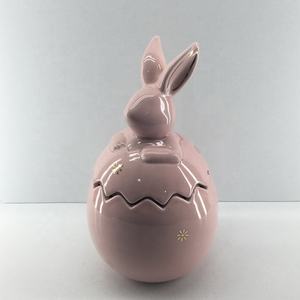 Conejito de Pascua de Cerámica Dolomita, Decoración de Huevos de Pascua, Tarro de Dulces - Product Image 2