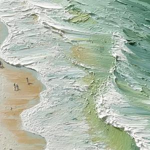 Sérénade de la côte : Peinture à l'huile texturée Impasto, peinte à la main, abstraite, sur toile, art mural contemporain moderne - Product Image 6