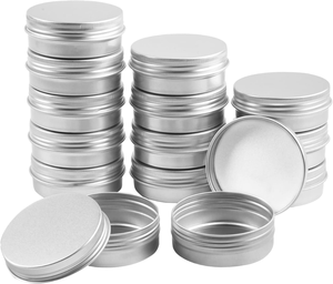 Aluminum Round Storage Tin Container with Screw Lid Reusable Metal <b>Empty</b> Jar Cosmetic Balm Candle Storage <b>Box</b> - Product Image 1