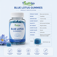 Delicate Taste Blue Lotus Gummies, plantaardige kauwgom snoepjes voor internationale handel