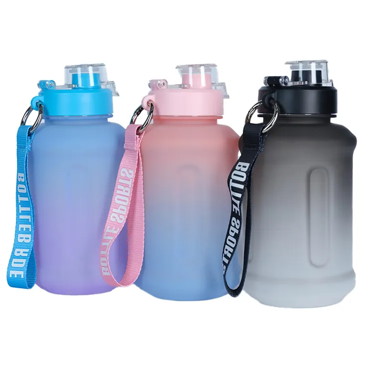 Grosir botol air galon besar transparan daur ulang kualitas makanan bebas BPA kustom dengan Strip tangan