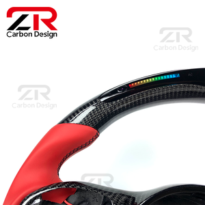 Volant en cuir véritable personnalisé en fibre de carbone avec LED RPM pour Mercedes Benz W212 W205 W222 W213 CLS <span class=keywords><strong>GLE</strong></span> GLC E63 <span class=keywords><strong>E53</strong></span> C63 <span class=keywords><strong>AMG</strong></span> - Product Image 2