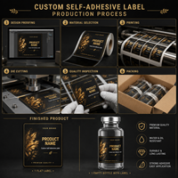 Autocollants personnalisés pour flacons de médicaments, en acrylique noir et or, résistants à la chaleur, imperméables, écologiques, adhésifs simple face, épaisseur 0,1 mm