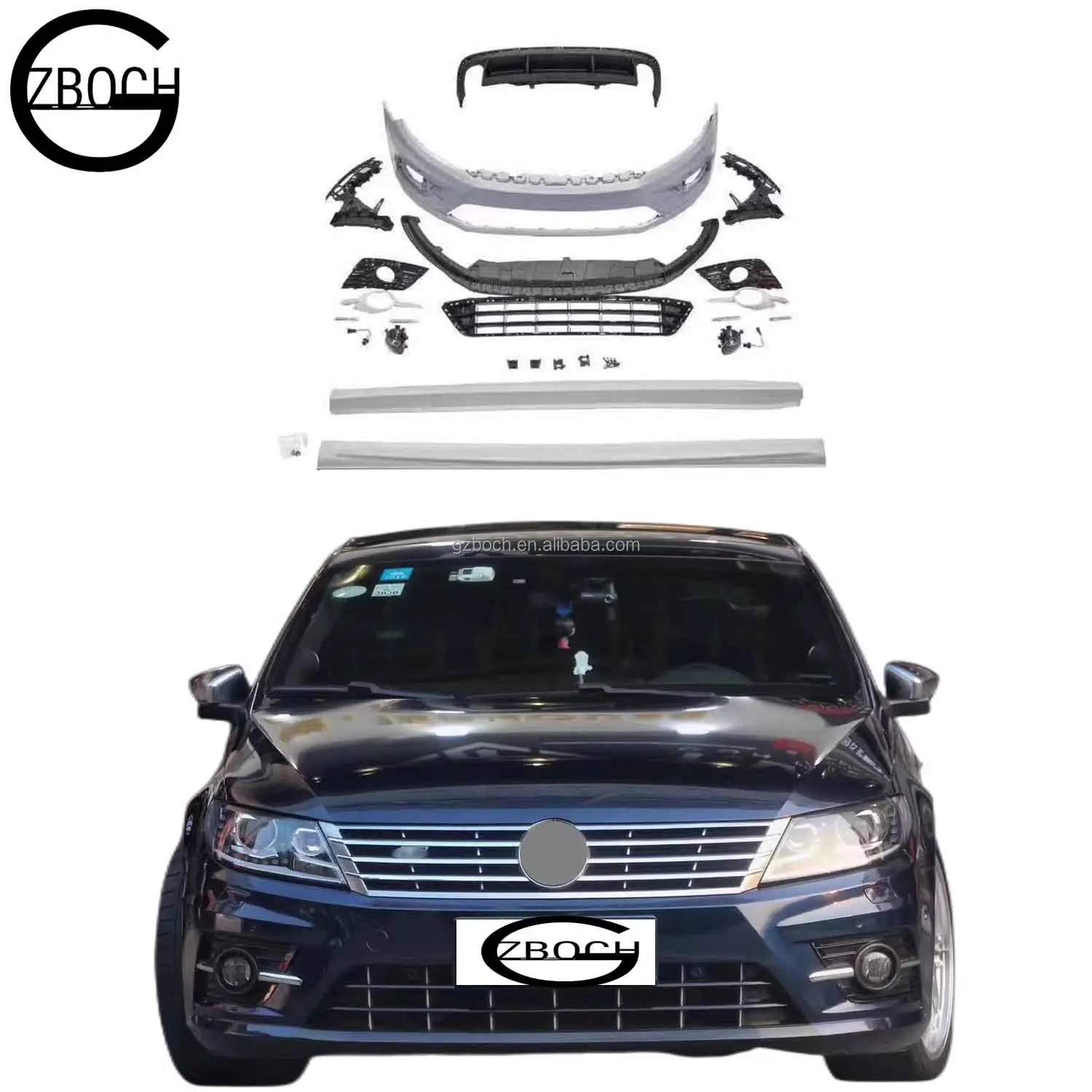 Auto-onderdelen Auto Bumper Voor 2012 + Vw Cc Veranderen Naar R Line Voor Auto Bumper Auto Grill Side Rokken achter Lip