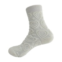 Chaussettes en tricot personnalisées de haute qualité, motif ours mignon, mi-mollet, blanches, pour femmes