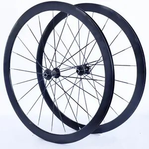 Venta directa de fábrica 700C Juego de ruedas de bicicleta de carretera 40mm V/C Soporte de freno Juego de ruedas de bicicleta con logotipo personalizado