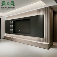 Ensemble mural TV personnalisé pour salon, meuble suspendu anthracite, étagères intégrées et console de base à tiroirs larges pour usage domestique
