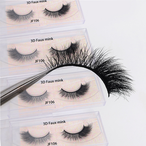 Marque privée de vente en gros, <span class=keywords><strong>faux</strong></span> <span class=keywords><strong>cils</strong></span> 3D vaporeux en vison, pleine bande, bande de coton noir, <span class=keywords><strong>faux</strong></span> <span class=keywords><strong>cils</strong></span> avec emballage dans une boîte personnalisée - Product Image 4