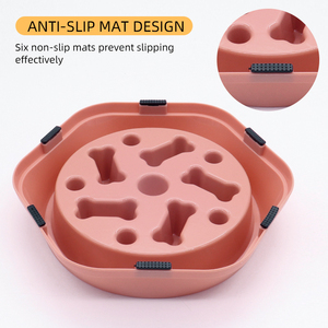 Mangkuk makanan lambat tipe tulang anjing mangkuk jilat Anti-tip antiselip antitersedak 2 in 1 mangkuk tempat makan kucing hewan peliharaan - Product Image 2
