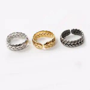 Открытое кольцо-манжета в стиле панк кольцо из нержавеющей стали кольцо-цепочка кольца модные ювелирные изделия
