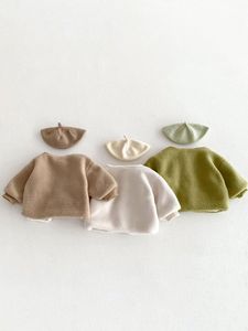 冬用ベビー用ぬいぐるみコート新しい男の子用厚手のトップジャケット無地ベビージャケットベビー服 - Product Image 4