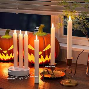 LANJO 6 bougies LED rechargeables sans flamme avec base de charge et télécommande avec minuterie pour centres de table de mariage - Product Image 2