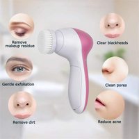 Nettoyant Visage Électrique 5 en 1 Exfoliant en Silicone, Brosse Nettoyante Faciale Sonique Rotative pour Pores